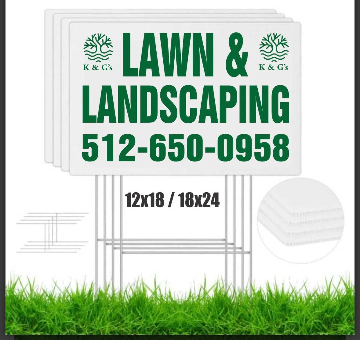 Yard signs. Letrero de Yarda